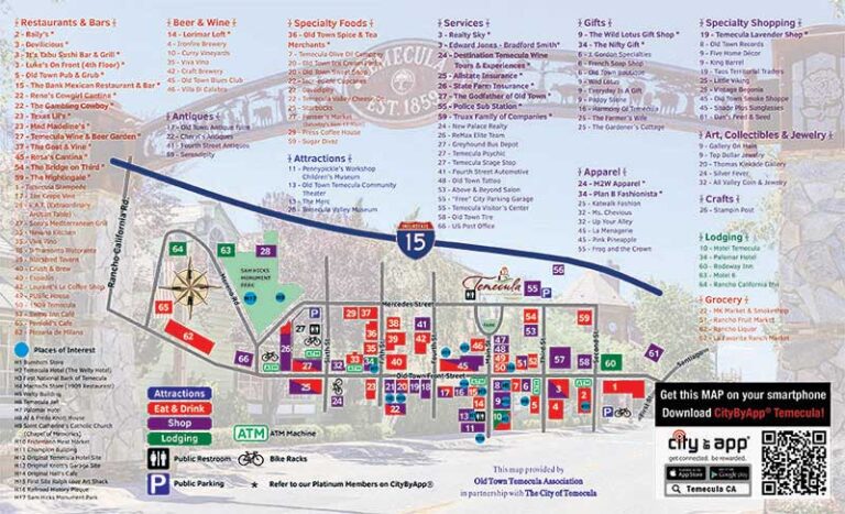 Map of Old Town temecula