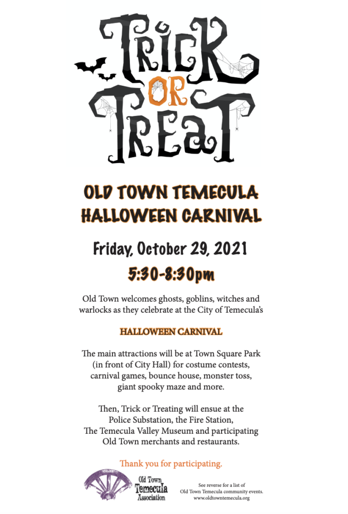 Halloween Carnival Old Town Temecula Association